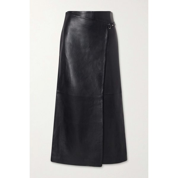 세인트 아그니 가죽 미디 랩 스커트 46376663163015779