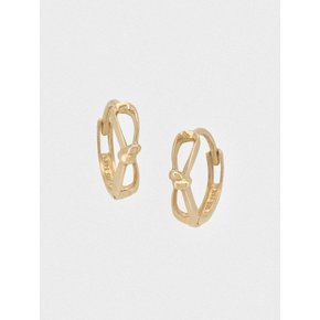 14k ribbon line one touch ring earrings (1pair)