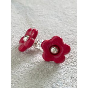 Ceramic Flower Earring (Red)