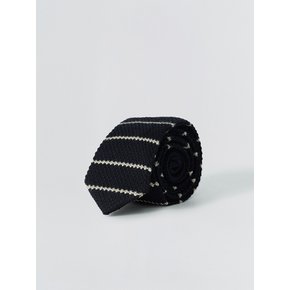 Pin Stripe knit tie_Navy