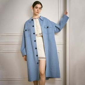 YY_Blue double faced cashmere coat