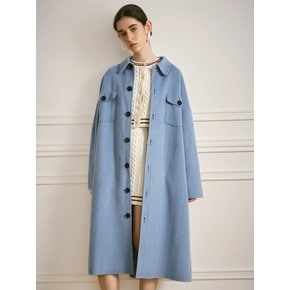 YY_Blue double faced cashmere coat