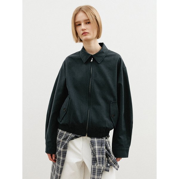 코튼 카라 블루종 점퍼_NAVY