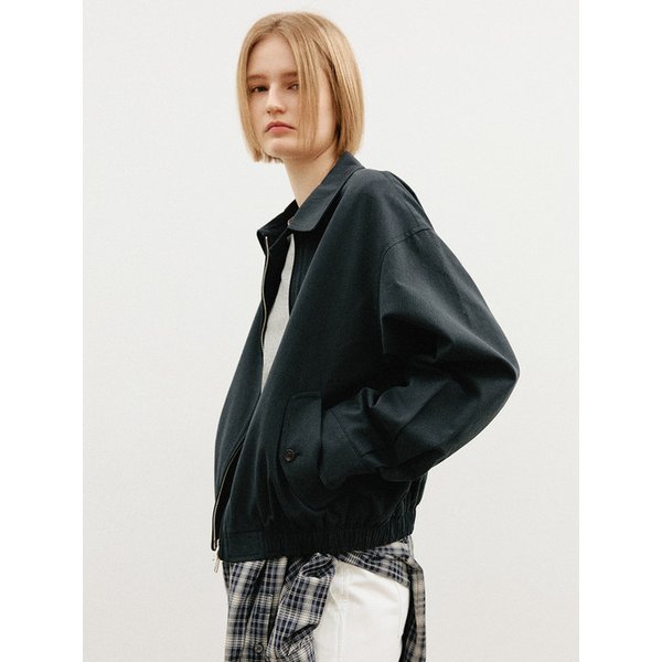 코튼 카라 블루종 점퍼_NAVY