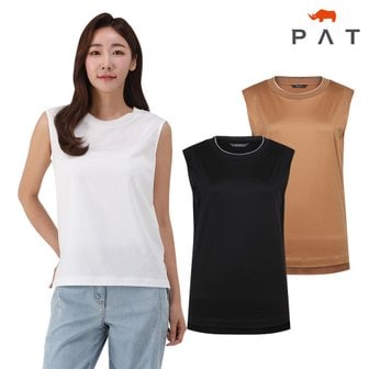 PAT 코튼실켓 시보리넥 슬리브리스_QI45302