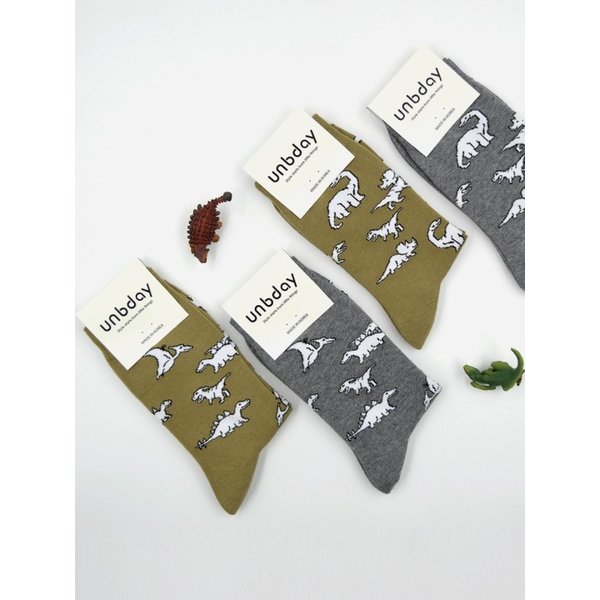 남녀공용 공룡 패턴 삭스