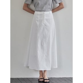 Cutting line flare skirt - White