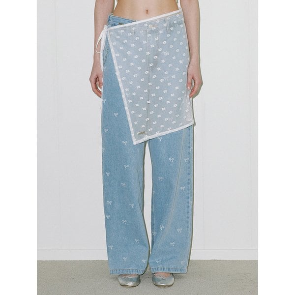 Flower lace layerd Skirt IVORY