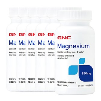 GNC [해외직구] 지앤씨 마그네슘 250mg 90정 x6