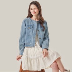 포커스 포켓 포인트 라운드넥 데님 자켓_PBBF5S1JK1111