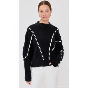 5266167 Prabal Gurung Contrast Cable Mock Neck Sweater