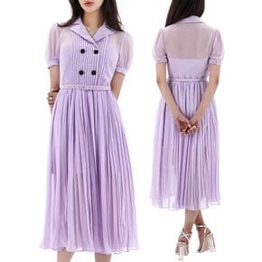 국내배송 23FW 셀프포트레이트 라일락 쉬폰 미디 원피스 PF23077ML PURPLE