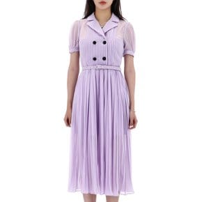 국내배송 23FW 셀프포트레이트 라일락 쉬폰 미디 원피스 PF23077ML PURPLE