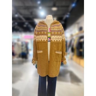 베네통 [여주점] 패턴 후드 롱 니트 가디건 (BAKC53461)