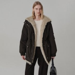 벨라 리버시블 비건 퍼 패딩_브라운 / BELLA RIVERSIBLE VEGAN FUR PADDING_BROWN