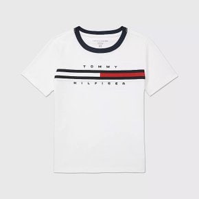 보이즈 플래그 로고 반팔티셔츠 White