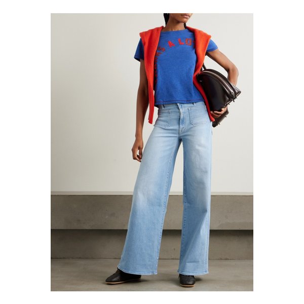 패치 포켓 언더커버 스니크 하이웨이스트 와이드 진 라이트 데님 1647597349715509