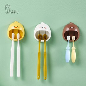 베베덕 칫솔걸이 무타공 칫솔꽂이 접착식 벽부착 칫솔거치대 2구