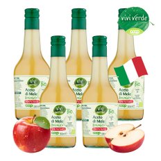 COOP 비비베르데 이탈리아 유기농 애플사이다비니거 언필터천연발효 사과식초 500ml 5병 Non GMO
