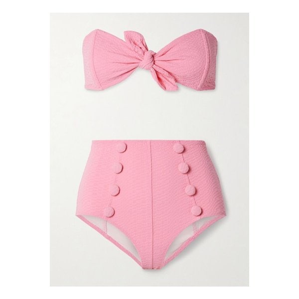 포피 스트랩리스 버튼 장식 시어서커 비키니 46376663162860733