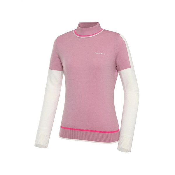 [파주점] 여성 CO 등판 로고 포인트 하이넥 방풍 스웨터 WWW23K12