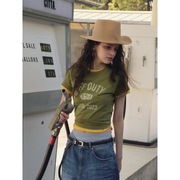 Vintage Color Graphic T-shirt_CTT3028(Olive)