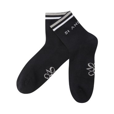 세인트앤드류스 25 S/S 남성 배색라인 로고 중목 양말 (811E1SC001BK)
