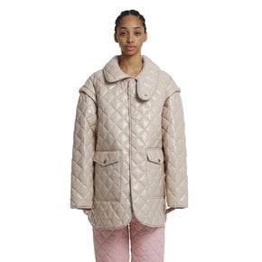 Detachable Sleeves Quilted Jacket_Ivory