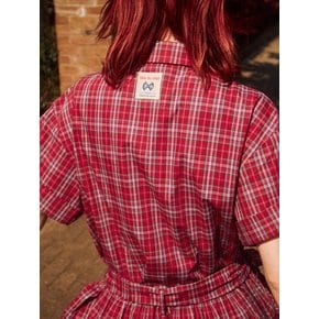 Tartan Low Waist Shirts One-piece_red