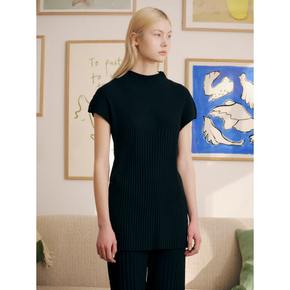 [Oasis] Cotton Pleats Long Pullover Black (WE4451C675)