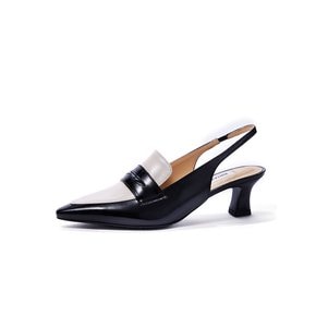 Two-tone Combi Slingback_Black&Cream