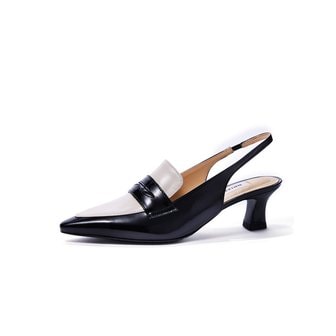 브리아나 Two-tone Combi Slingback_Black&Cream