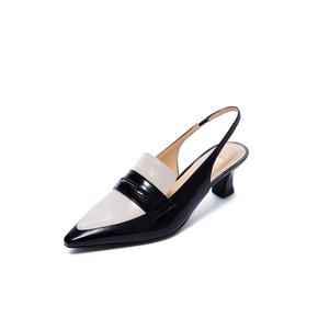 Two-tone Combi Slingback_Black&Cream