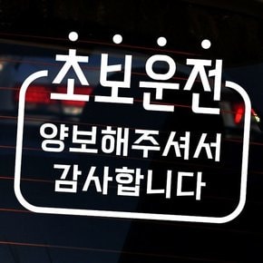 둥근사각 엠블렘 초보운전화이트