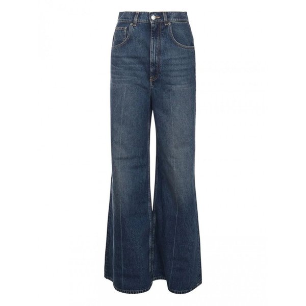 스텔라 맥카트니 여성 데님 DARK BLUE 와이드 하이 웨이스트 레그 6D02 548028