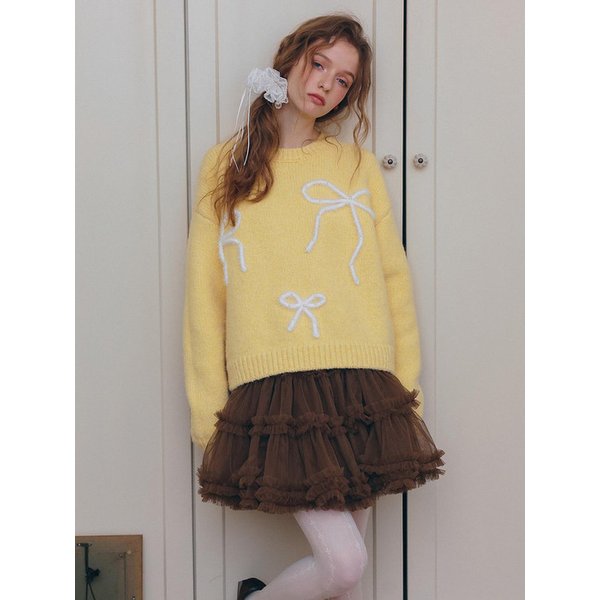 Cest_Ribbon pullover sweater
