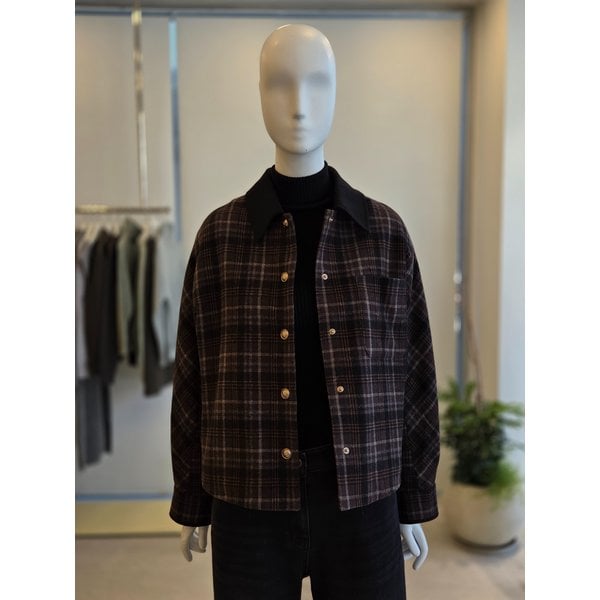 [여주점] [더 아이잗] 여성 오버핏 울 체크 퀼팅 셔츠 재킷(IRCA0JK238)