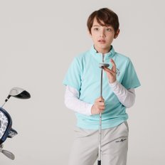 [재고소량]Kids /Junior golf 반팔 하프넥 집업(민트)