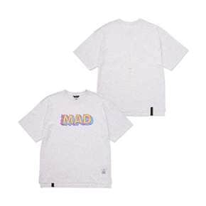 Mad Oversized Short Sleeves T-Shirts White Melange