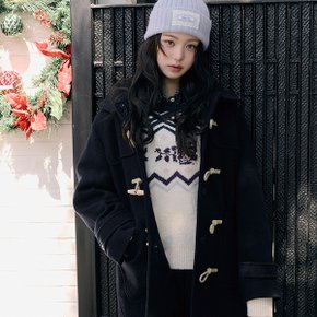 HOOD DUFFLE LONG COAT NAVY