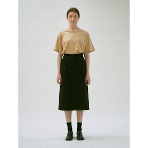 Aube Slash Cotton Skirt (Black)