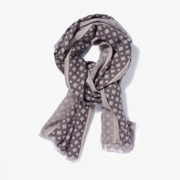 샌프란시스코마켓 PAOLO ALBIZZATI 파올로 알비자티 PRINTED WOOL SCARF GRAY AZD2M80002A13