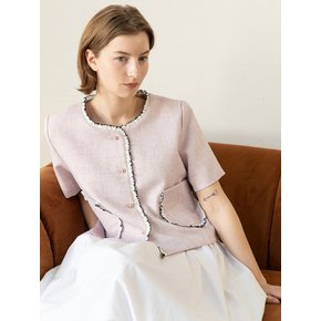 Tweed frill jacket_Pink