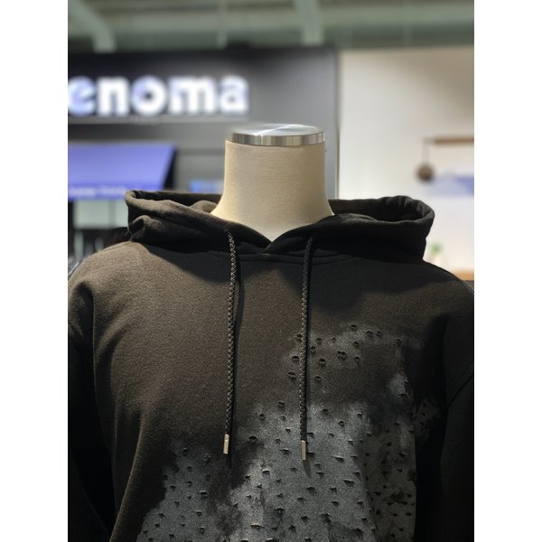 [시흥점] S/S 프린팅 블랙 오버핏 후드 (RPIMTT02A)