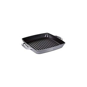 독일 스타우브 그릴팬 Staub 23 cm Rectangular Griddle Pan with 2 Handles Grey 1344429