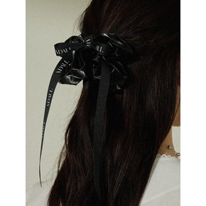 Qia ribbon scrunchy & hairband set - black