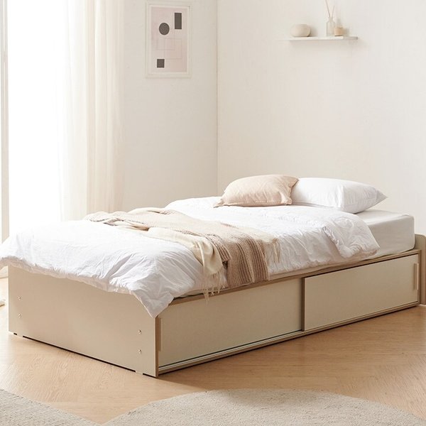 쑥쑥 무헤드 슬라이딩 수납 침대 SS [착불]