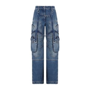 [오프 화이트] Womens Pants OWYB018C99DEN001 Blue