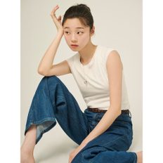 슬리브리스 티셔츠  화이트 (BF5342C711)