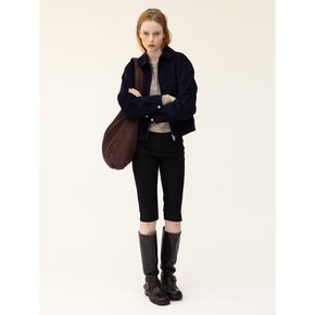 CO ROUND COLLAR SUEDE JACKET_NAVY